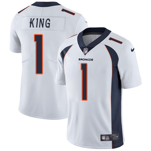 Nike Broncos #1 Marquette King White Men's Stitched NFL Vapor Untouchable Limited Jersey